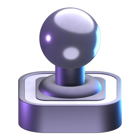 3D retro game joystick icon isolated on white