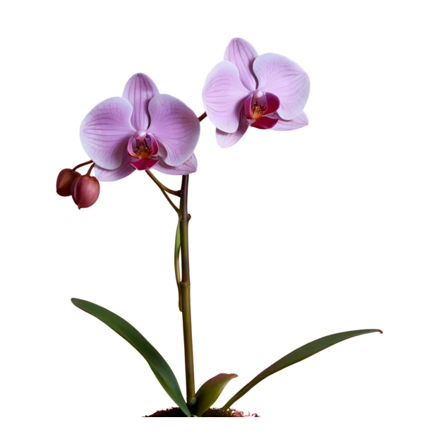 Purple Phalaenopsis orchid plant isolated on white background