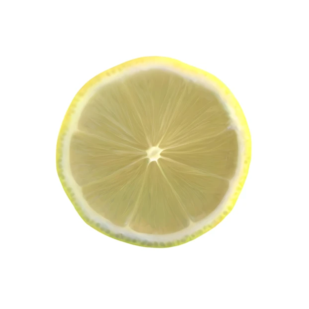 Fresh yellow lemon slice isolated on white background