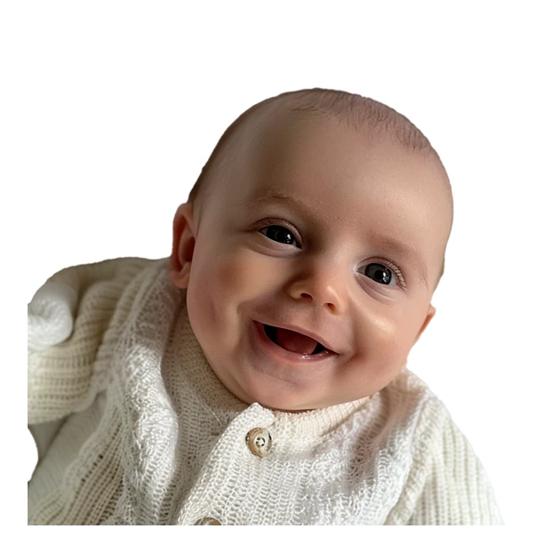 Happy smiling baby infant isolated on white background