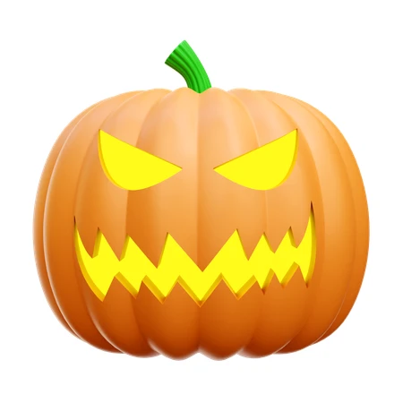 3D render of a scary Halloween jack-o-lantern on white