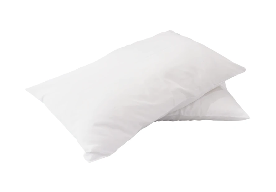 Two soft white pillows isolated on white background