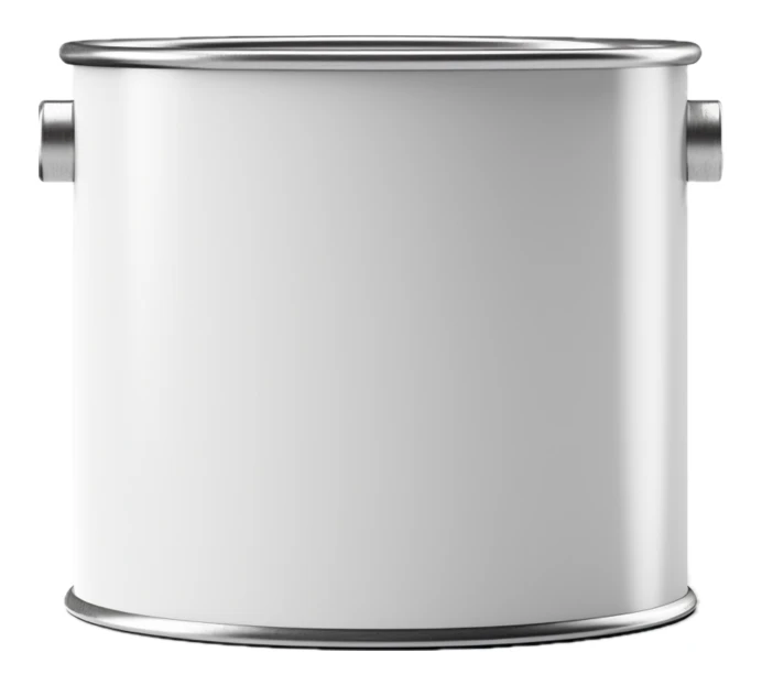 Blank white metal paint can isolated on white background