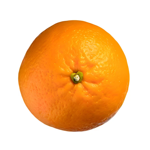 Whole fresh orange isolated on white background