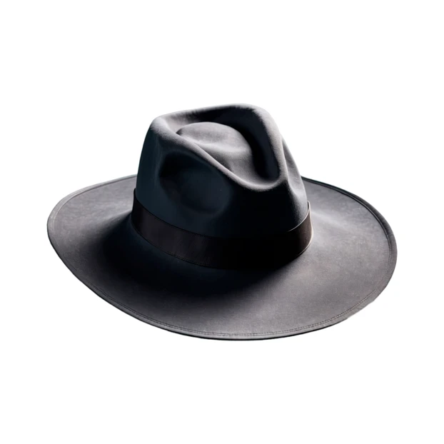 Classic grey felt fedora hat isolated on white background