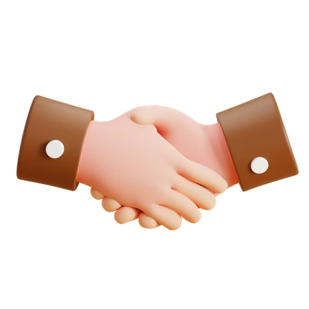 3D business handshake illustration isolated on white background