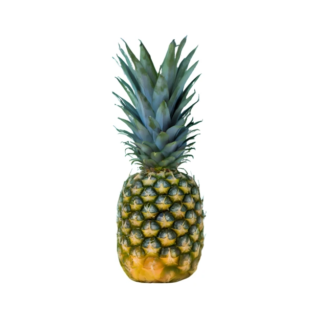 Whole fresh pineapple isolated on white background