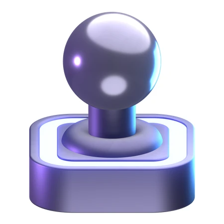 3D rendered purple neon arcade joystick icon