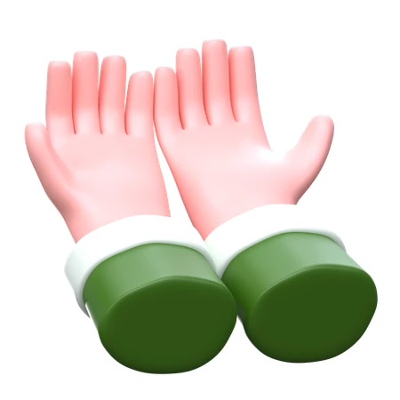 3D cartoon hands in a prayer or receiving gesture