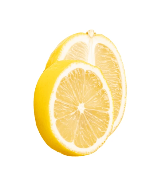 Fresh lemon slices isolated on white background