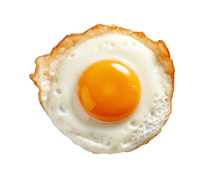 Fried sunny-side up egg isolated on white background