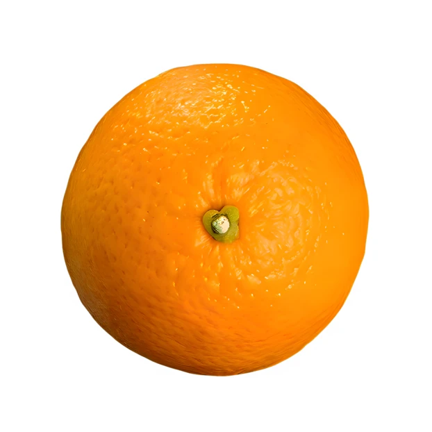 Whole fresh orange fruit isolated on white background