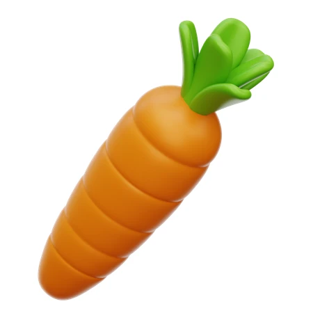 3D rendered cartoon carrot icon isolated on white