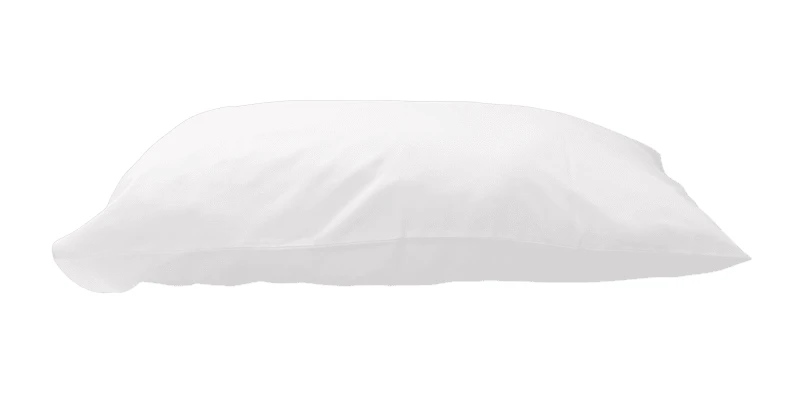 Soft white bed pillow isolated on white background