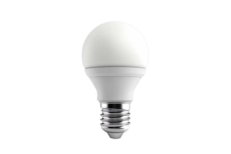Modern white LED light bulb isolated on white background