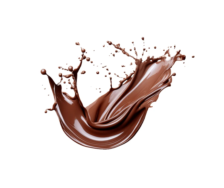 Dynamic splash of liquid chocolate isolated on white background