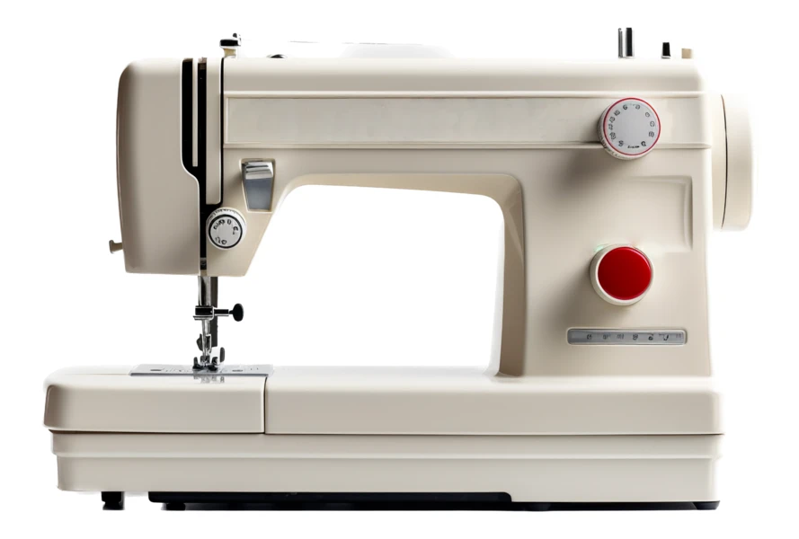 White modern electric sewing machine isolated on white background