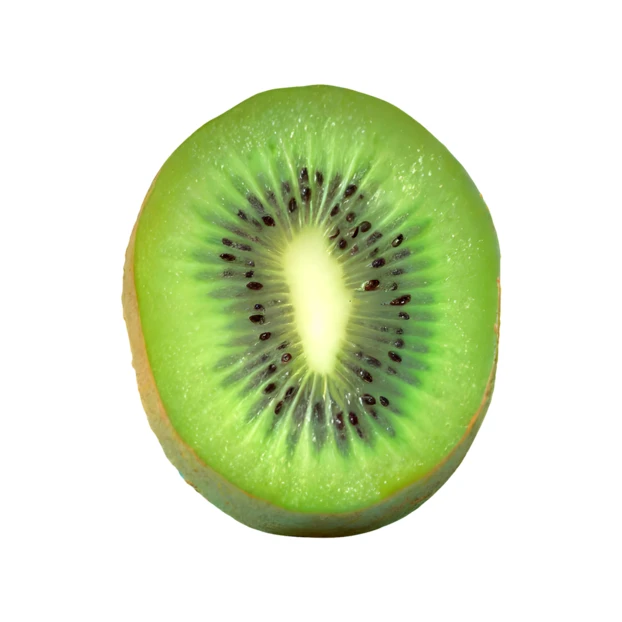 Fresh sliced kiwi fruit isolated on white background