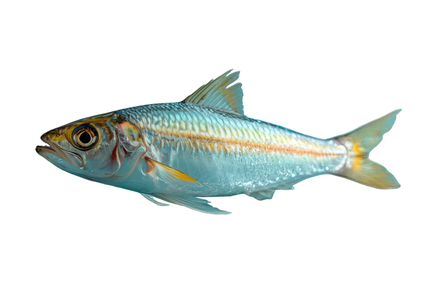 Fresh raw sardine fish isolated on white background