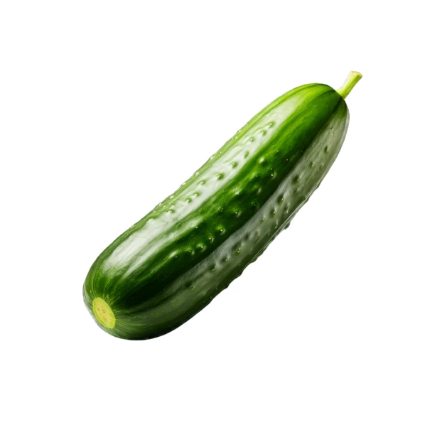 Fresh green cucumber isolated on a white background