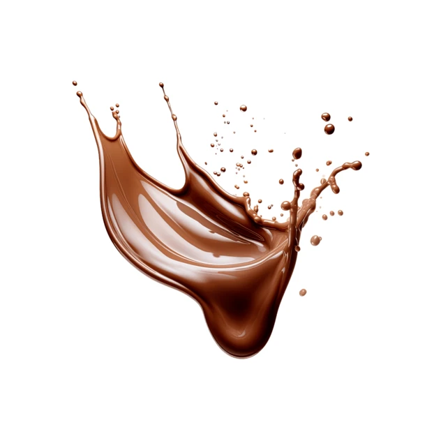 Liquid chocolate splash isolated on white background
