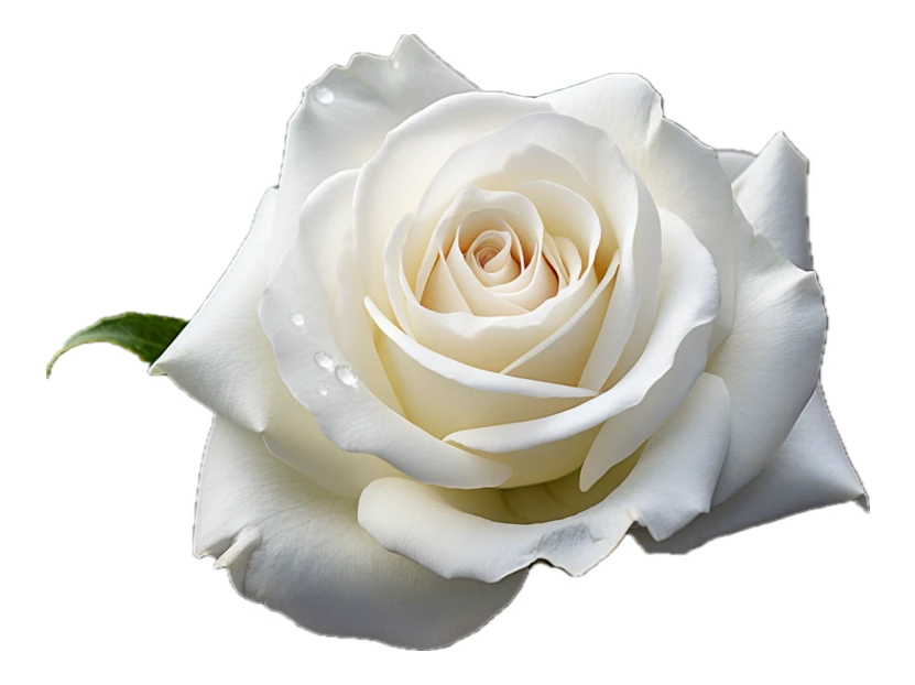 Single white rose flower isolated on white background