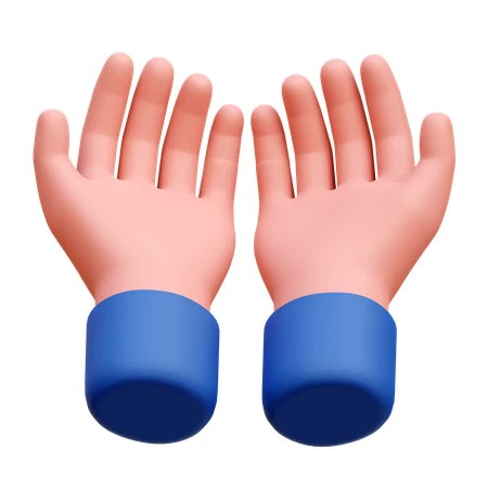 3D render of cartoon hands with open palms up