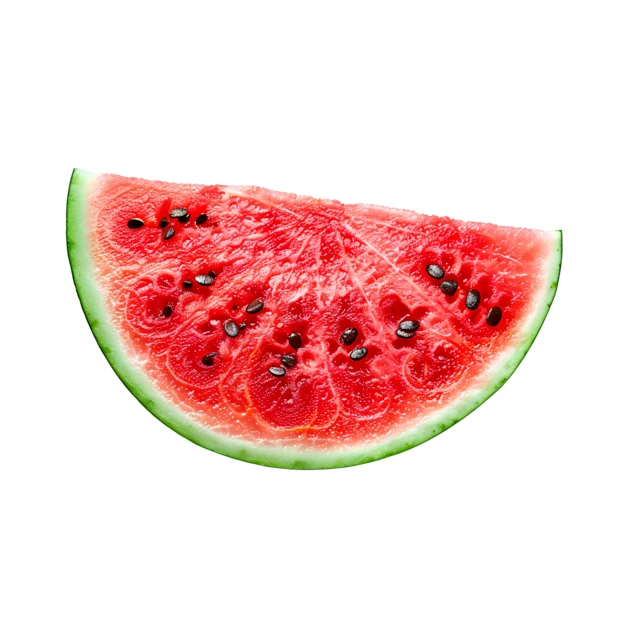 Fresh slice of red watermelon isolated on white background