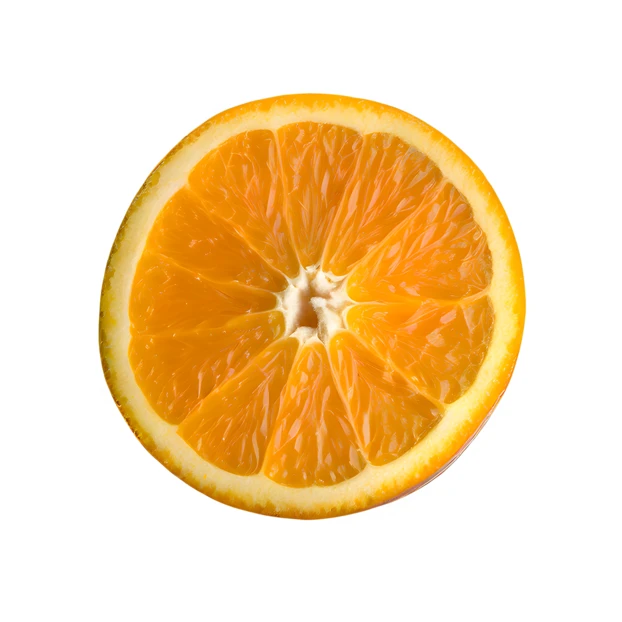 Fresh orange slice isolated on white background