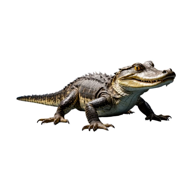 Young alligator isolated on white background