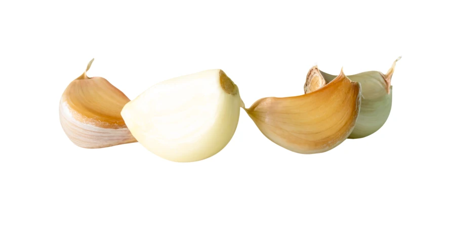 Fresh garlic cloves isolated on white background