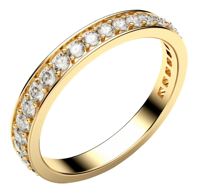 Elegant yellow gold diamond eternity wedding band ring