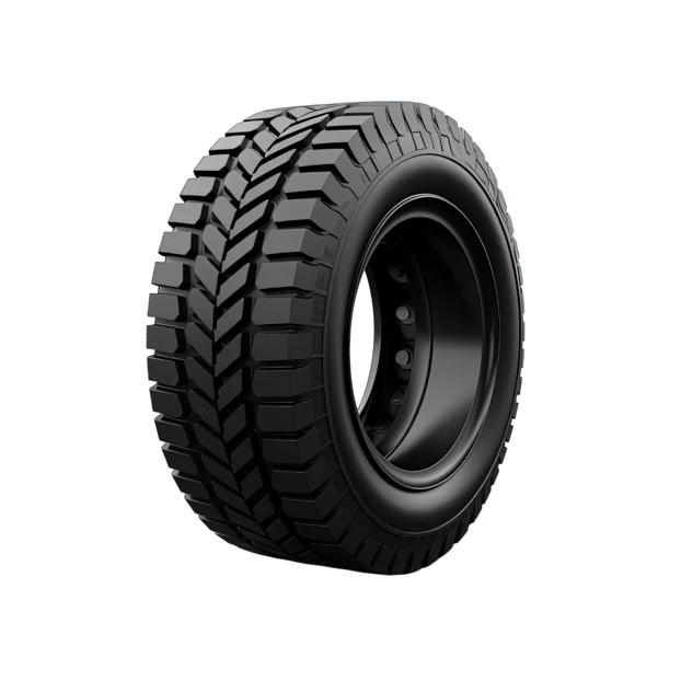 Heavy duty off-road truck tire isolated on white background
