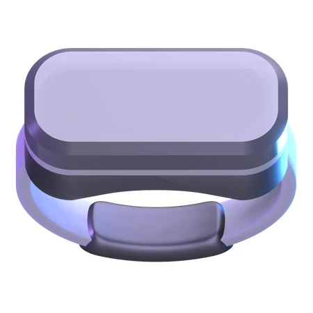 Futuristic 3D rendered purple smart ring wearable device