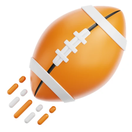 3D stylized American football icon on white background