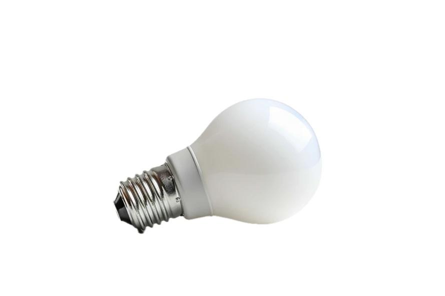 White frosted light bulb isolated on white background