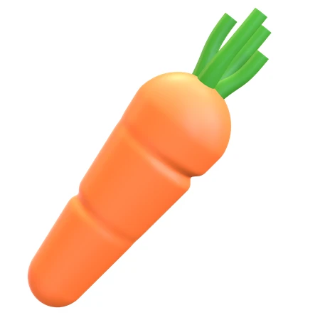 3D render of an orange carrot on white background