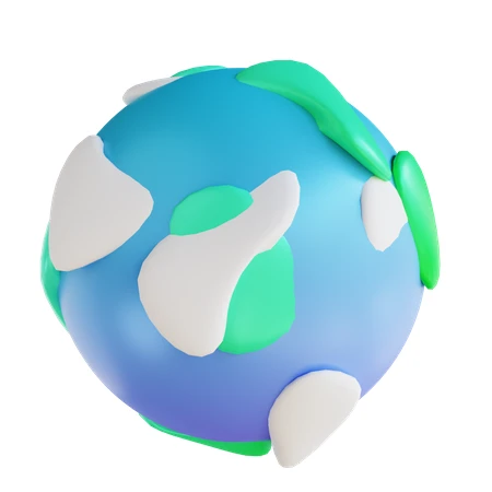 3D stylized clay planet earth globe isolated on white