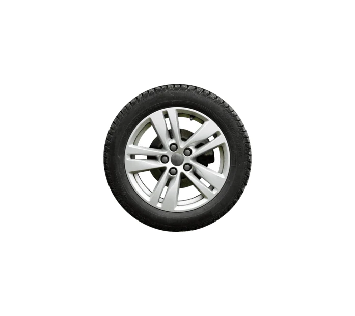 Modern car wheel and tire isolated on white background