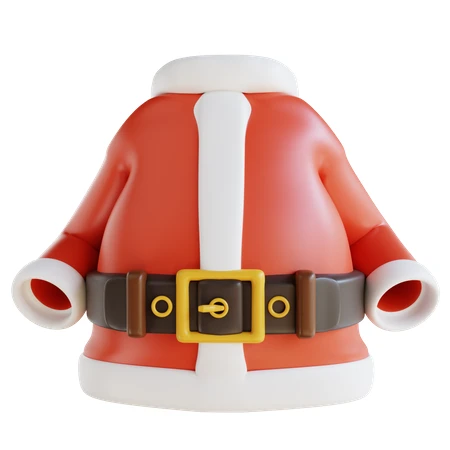 3D stylized Santa Claus costume icon isolated on white