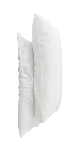 Two white pillows isolated on white background
