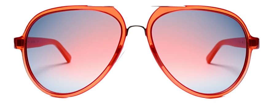 Retro red aviator sunglasses with gradient lenses