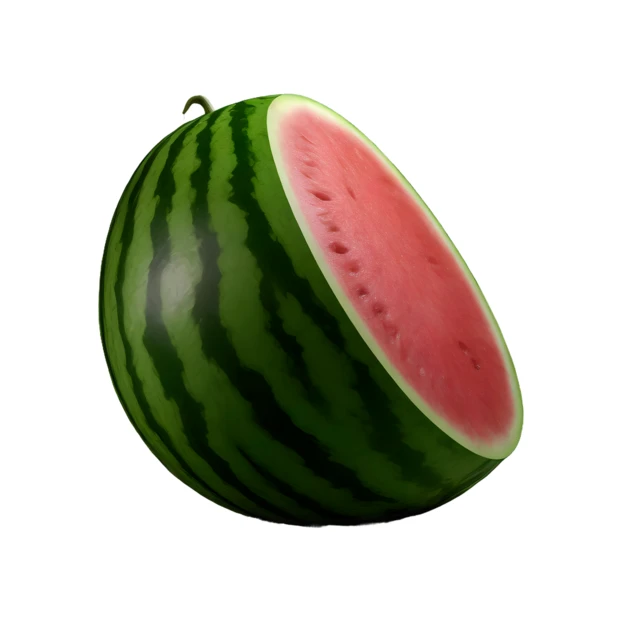Half cut fresh watermelon isolated on white background