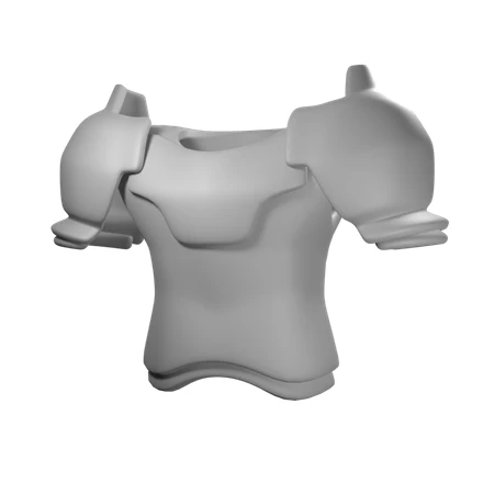 3D render of a grey plastic chest plate armor