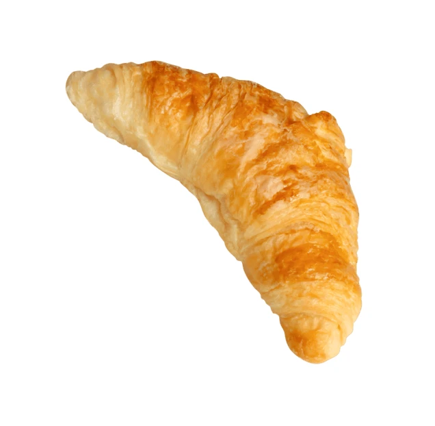 Fresh golden brown croissant isolated on white background
