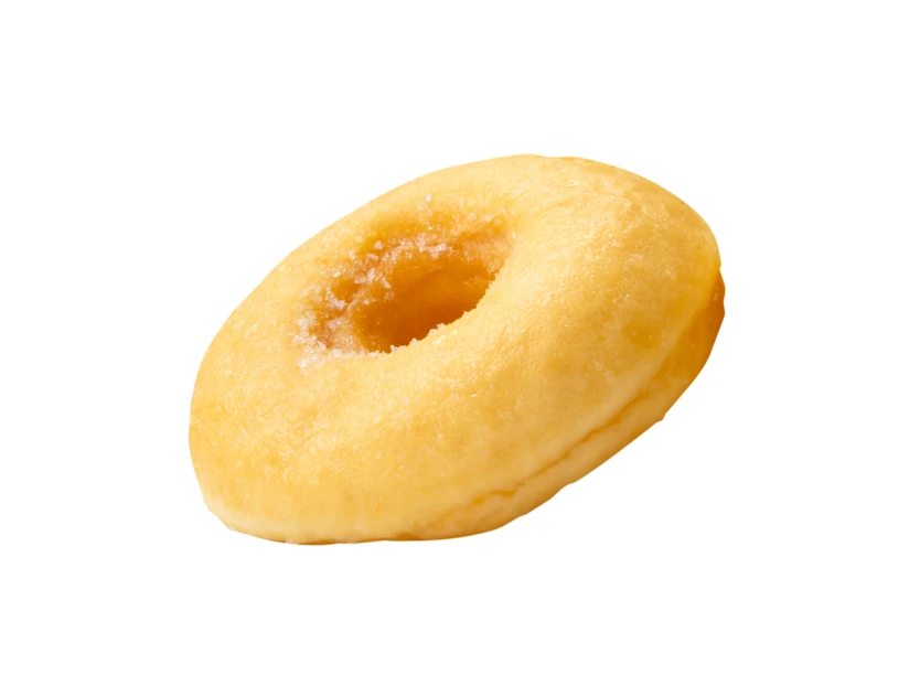 Single classic glazed donut isolated on white background