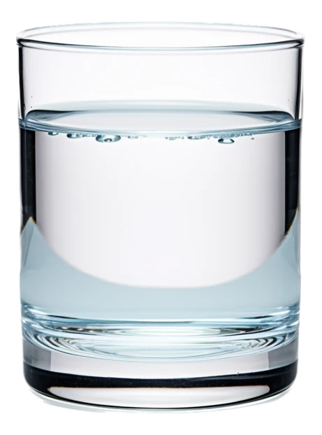 Glass of fresh drinking water isolated on white background