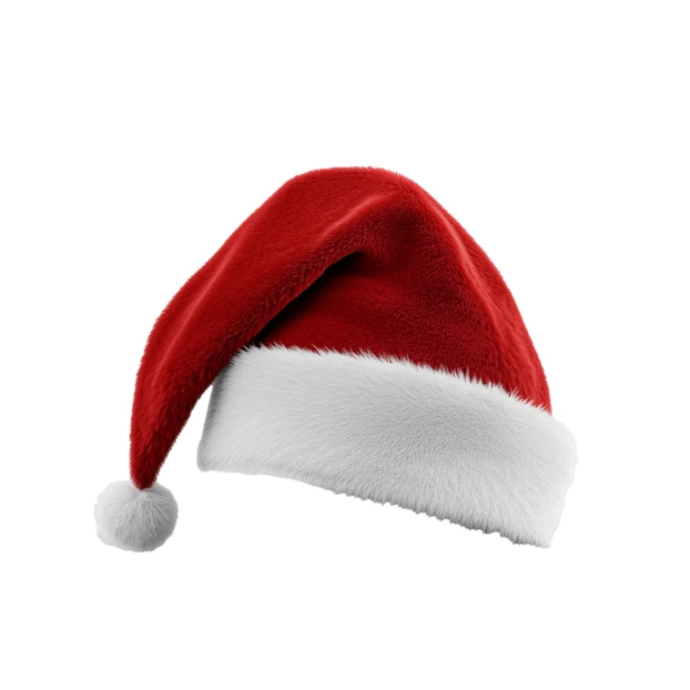 Red Santa Claus hat isolated on white background