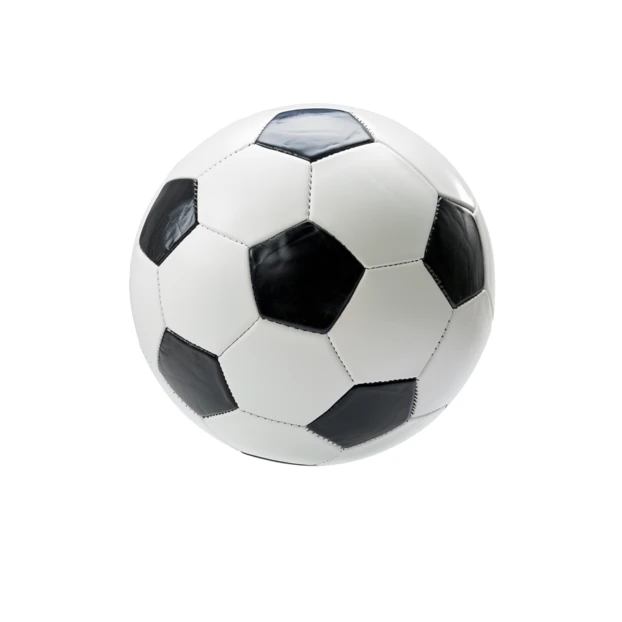 Classic black and white soccer ball isolated on white background