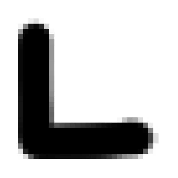 Simple black capital letter L on white background